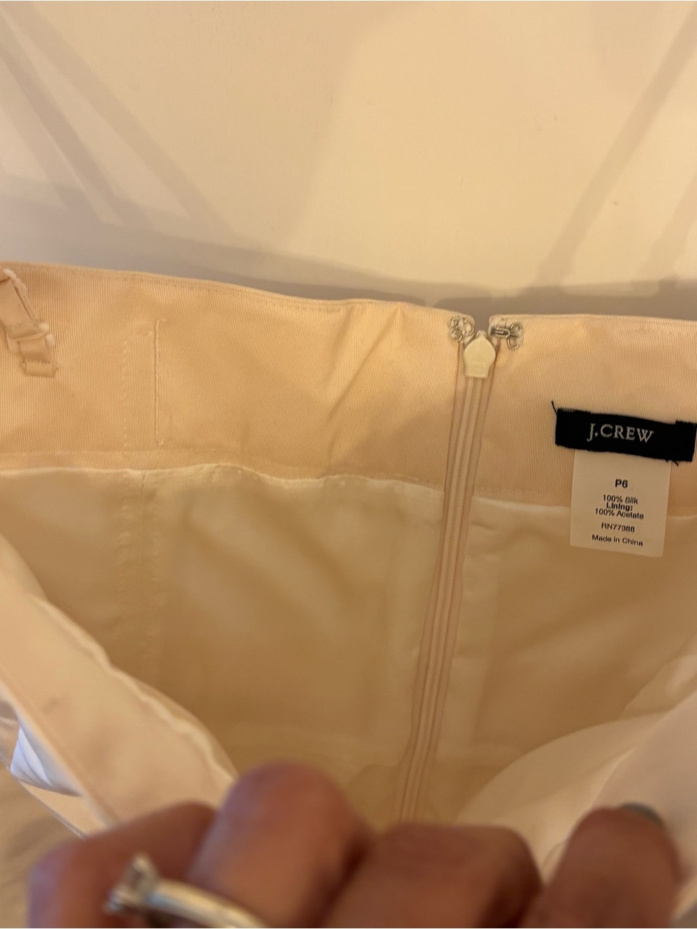 J. Crew Cream Strapless Bow-Waist Sheath Dress - Picture 2 of 6